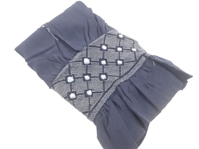 未使用品　正絹　絞り襷模様男物兵児帯